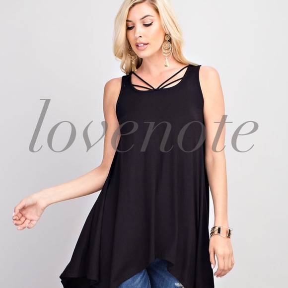 PREMIUM BAMBOO SLEEVELESS TRAPEZE TUNIC TANK TOP - Picture 3 of 3